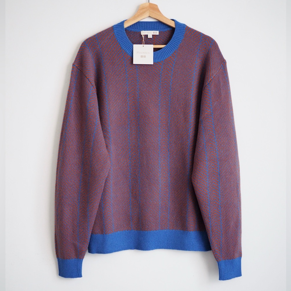 JW Anderson wool herringbone Uniqlo lambswool sweater new with tags